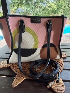 MY-BEST BAG Firenze Pink & Black Geo Tote NWOT